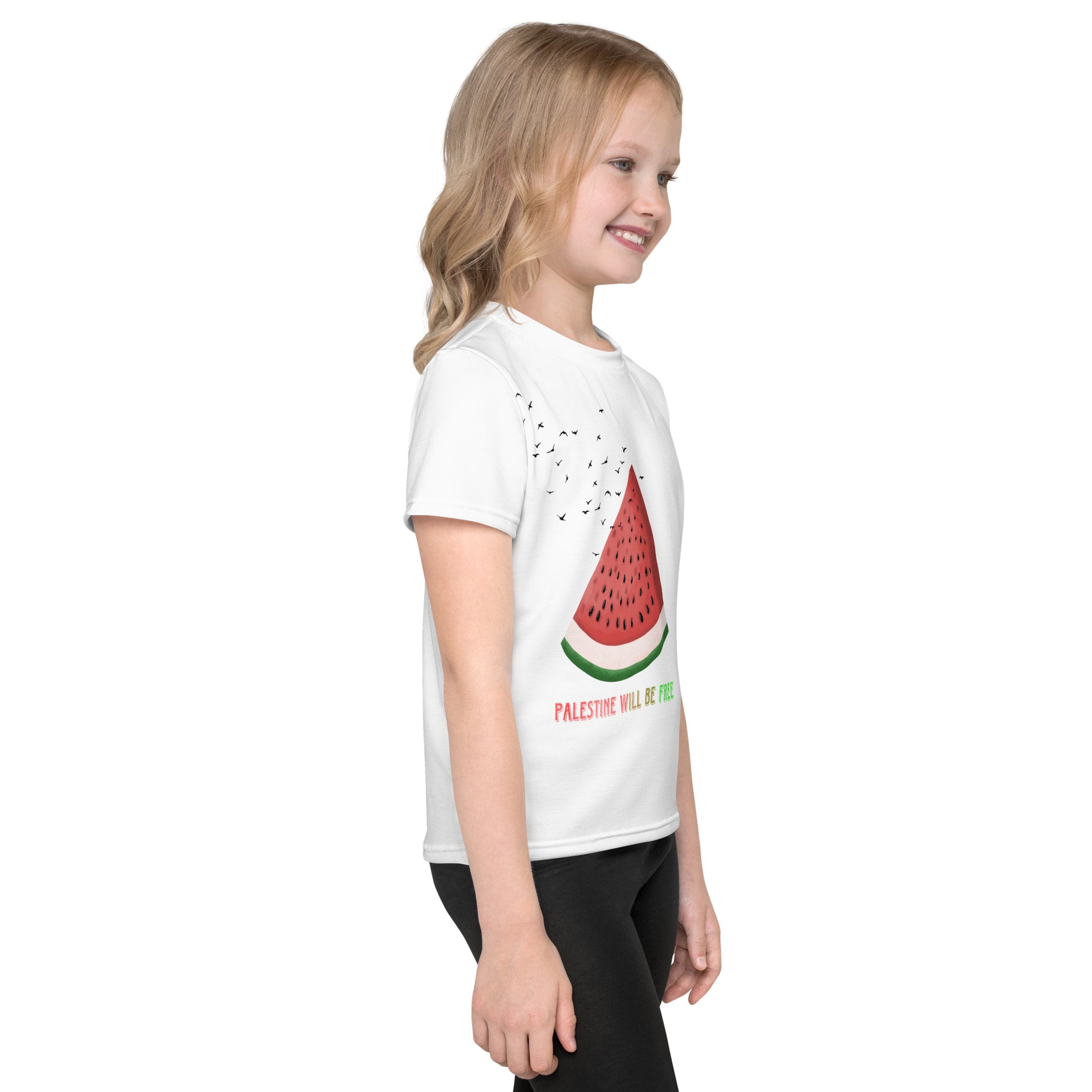 watermelon illustration crew neck t shirt for kids rajaeen