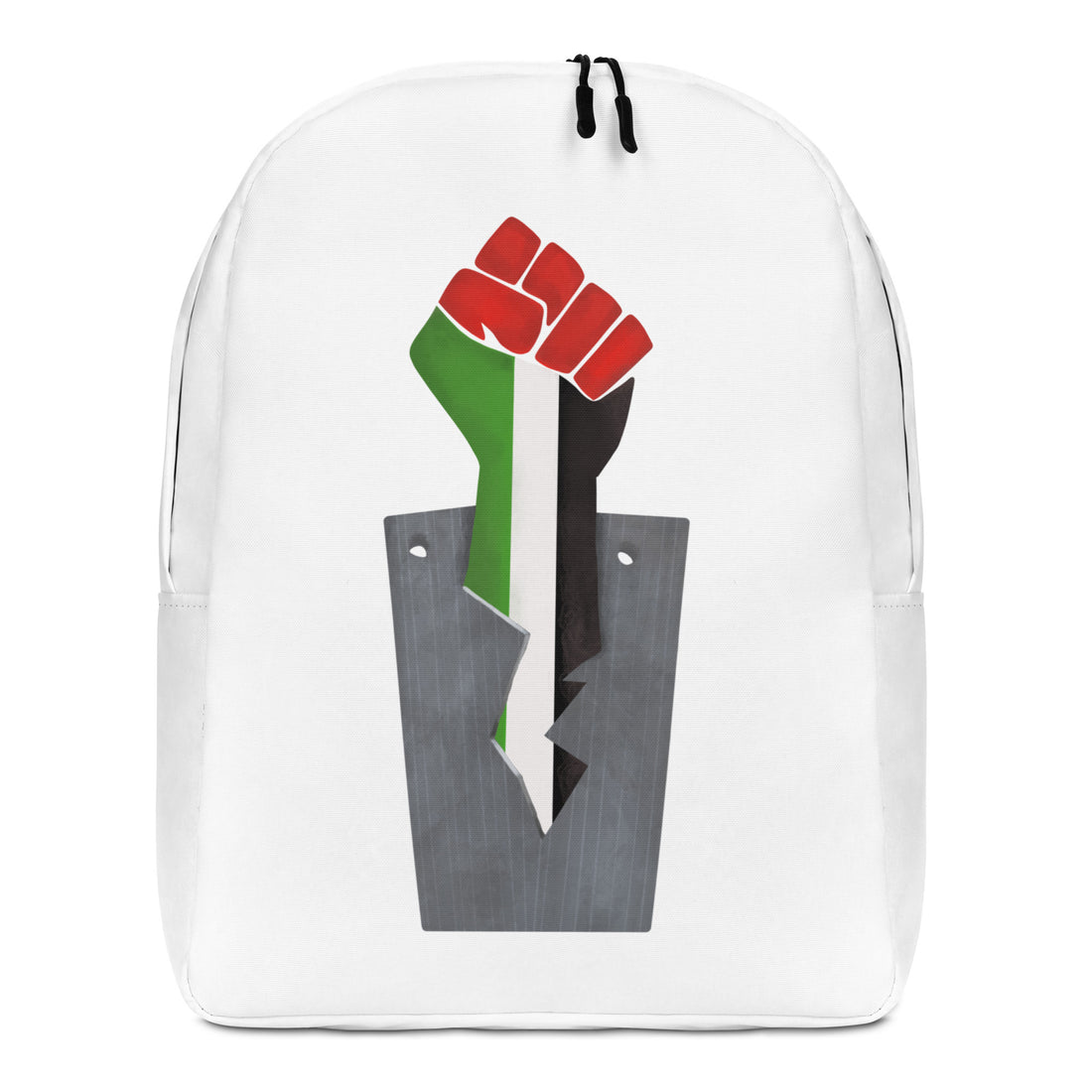 minimalist backpack palestine flag color fist rajaeen