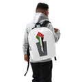 minimalist backpack with palestine flag color fist rajaeen