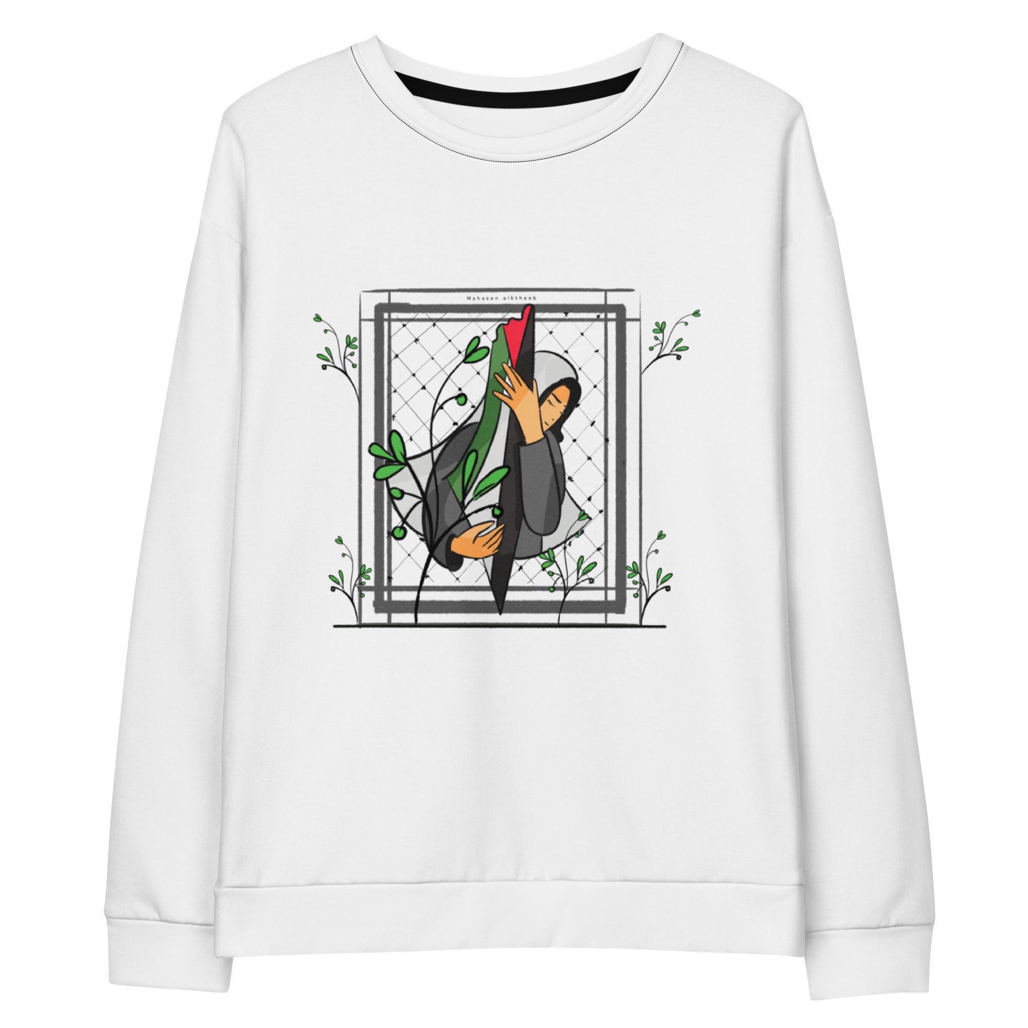 Unisex Sweatshirt-Palestine flag art-Designed by Palestinian Artist