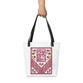 calligraphy tote bag with black handle rajaeen