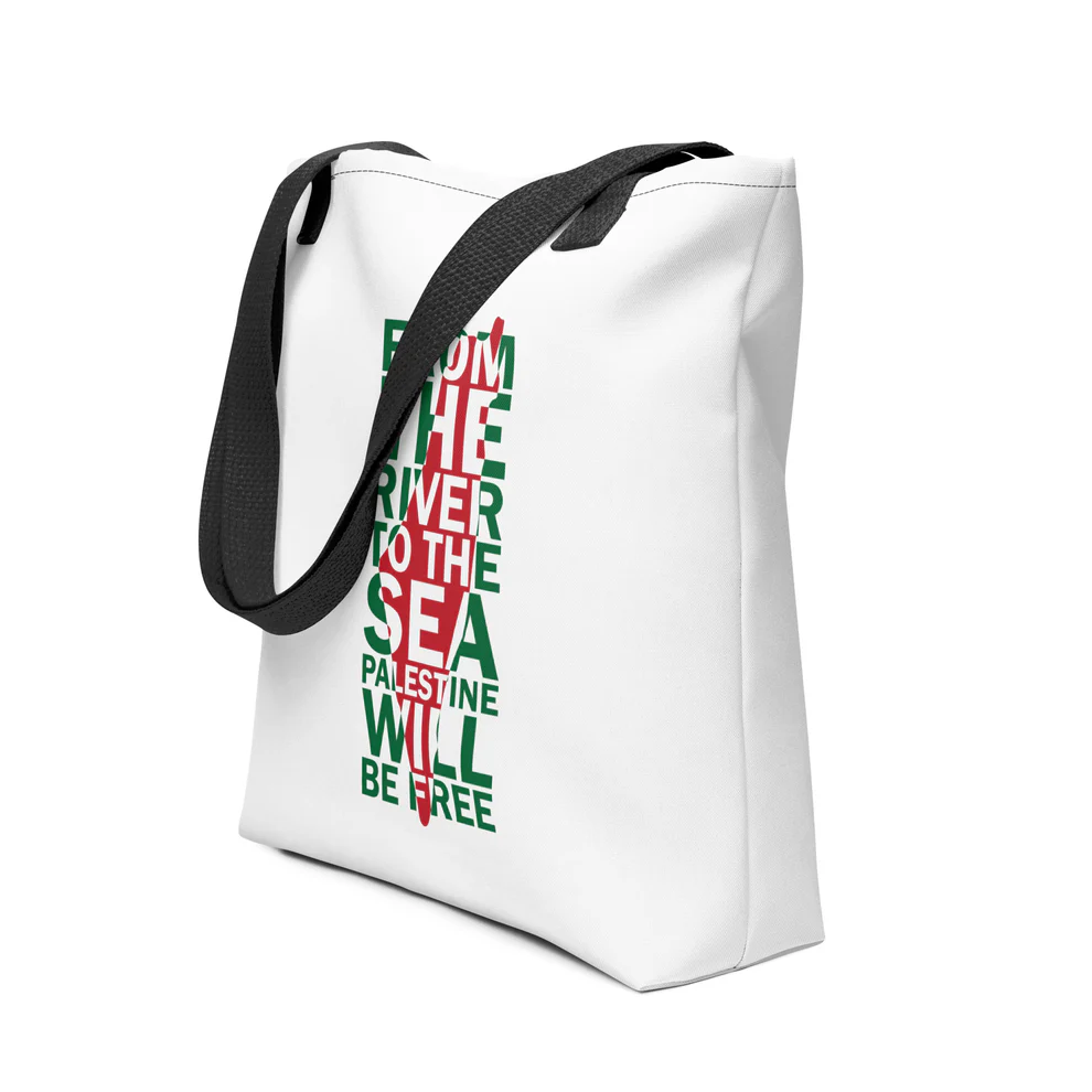 tote bag palestine map with meaningful quotes rajaeen