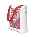 red handle arabic calligraphy tote bag with rajaeen