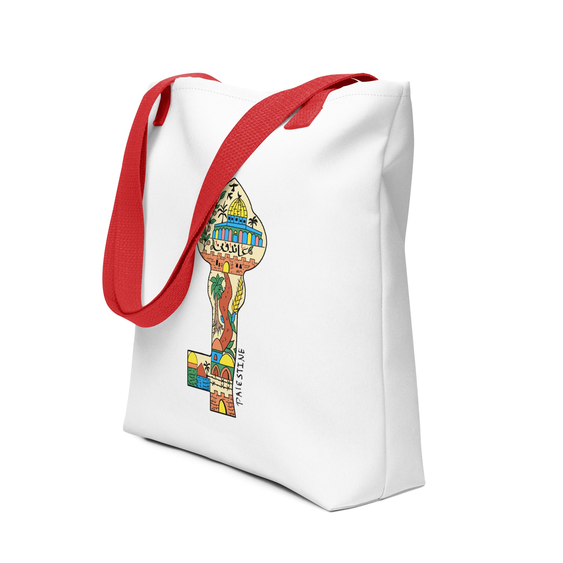palestinian return key art tote bag rajaeen