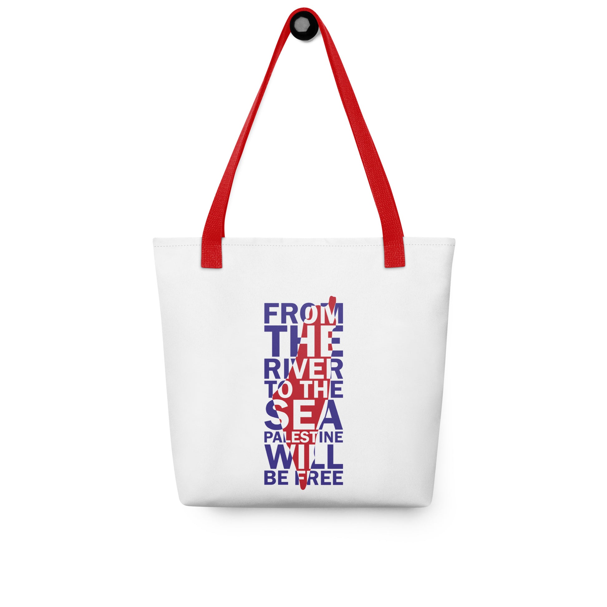 red handle palestine map with inspiring quotes tote bag rajaeen