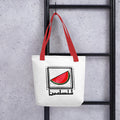 watermelon illustration printed tote bag red handle rajaeen
