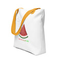 watermelon illustration tote bag yellow handle rajaeen