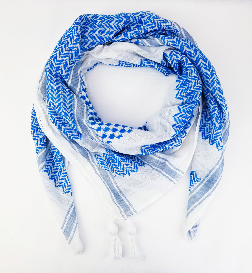 Keffiyeh Scarf Made in Palestine -  Blue