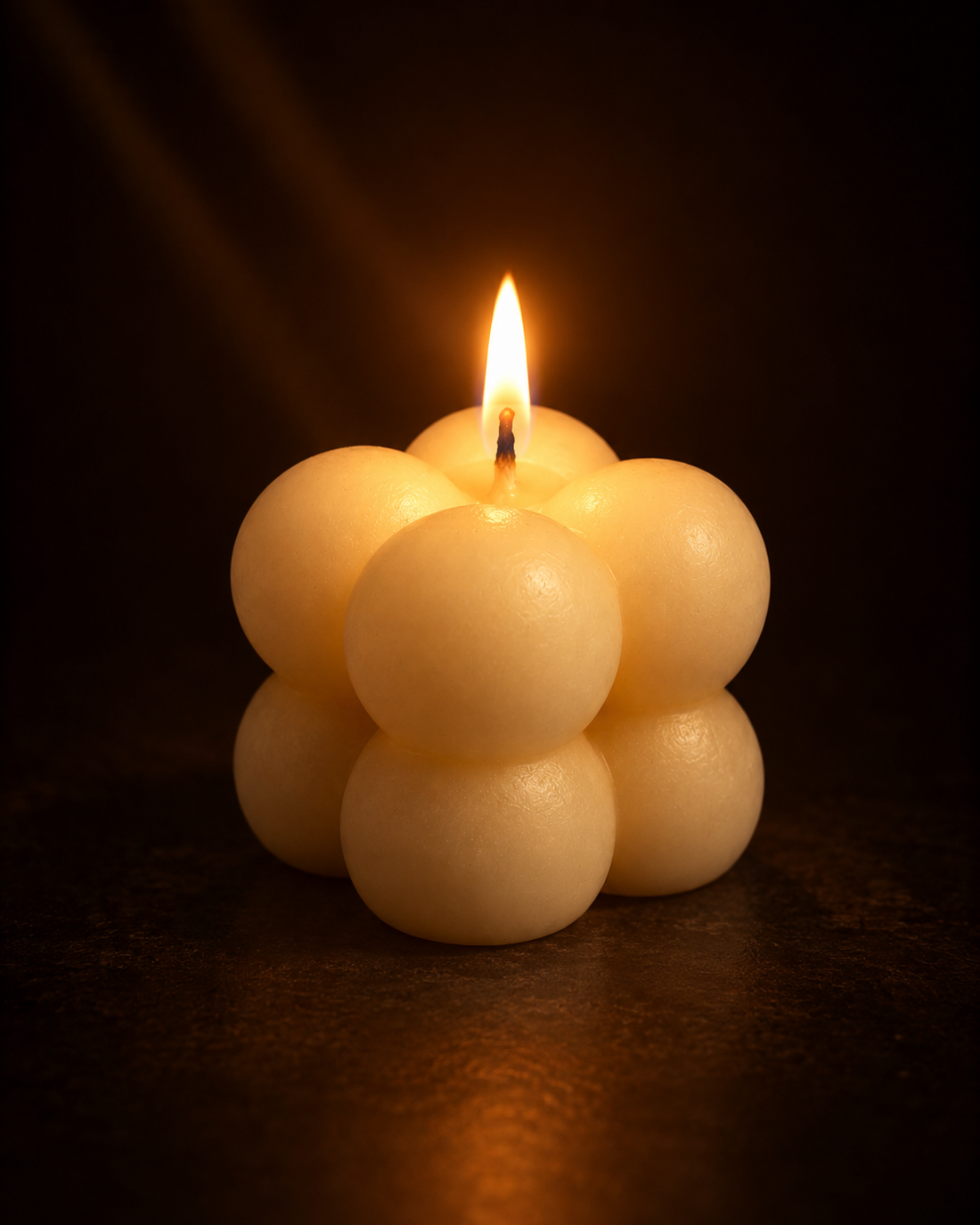 Bubble candle hand-poured by Sondos Shureim in Nablus, Palestine