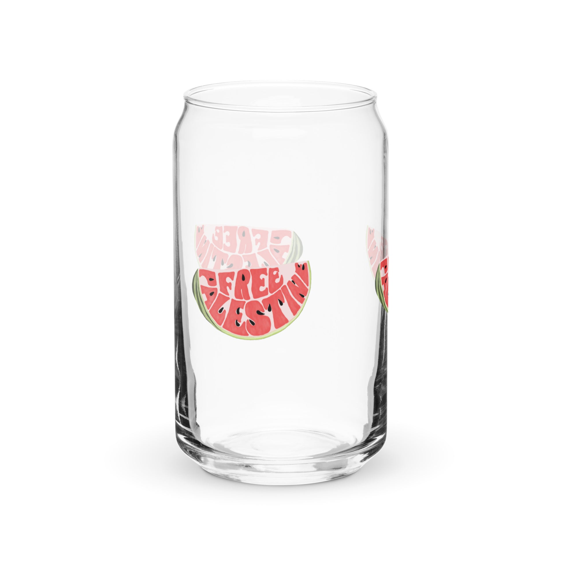 free palestine can shaped glass with watermelon design rajaeen