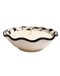 Candle in hand-painted keffiyeh ceramic bowl from Hebron, wax poured by Sondos Shureim in Nablus