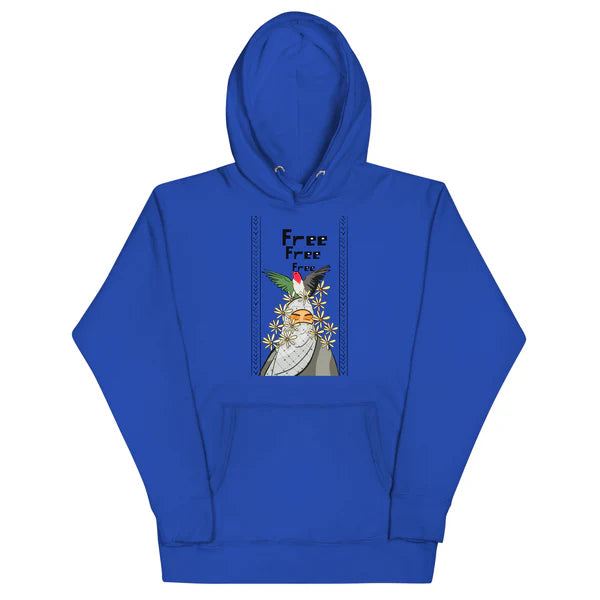 unisex hoodie free bird design team royal color rajaeen