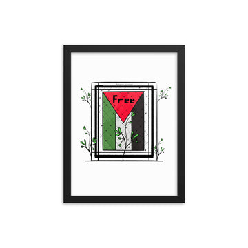 Framed poster-Palestine flag art-Designed by Palestinian Artist