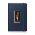 navy color hardcover bound notebook with palestine map and watermelon art rajaeen