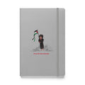 girl with palestine flag art silver color bound notebook hardcover rajaeen