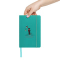 girl with palestine flag art turquoise color bound notebook hardcover rajaeen