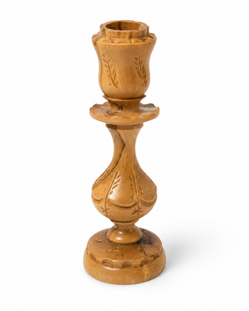 Hand-Carved Olive Wood Candle Holder — Bethlehem