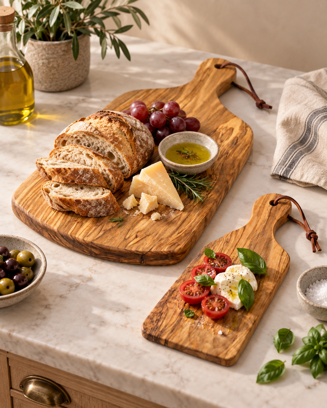 Olive Wood Cutting Board — Hand-Carved in Bethlehem | 14.5" & 10"