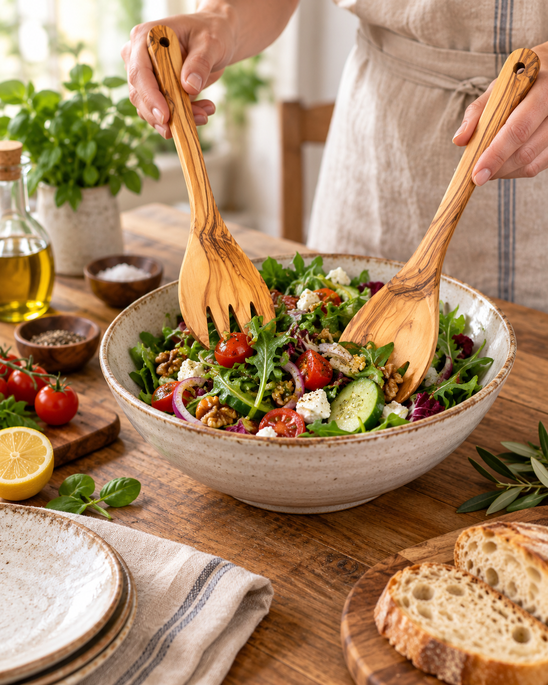 Olive Wood Cooking Spoon Set