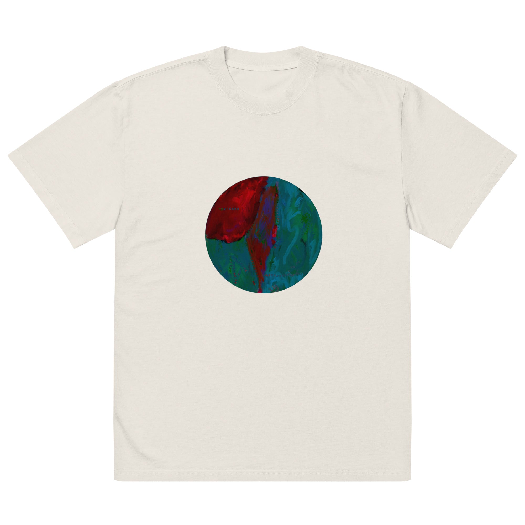 Oversized faded t-shirt-Palestine Map -Designed by Palestinian Artist