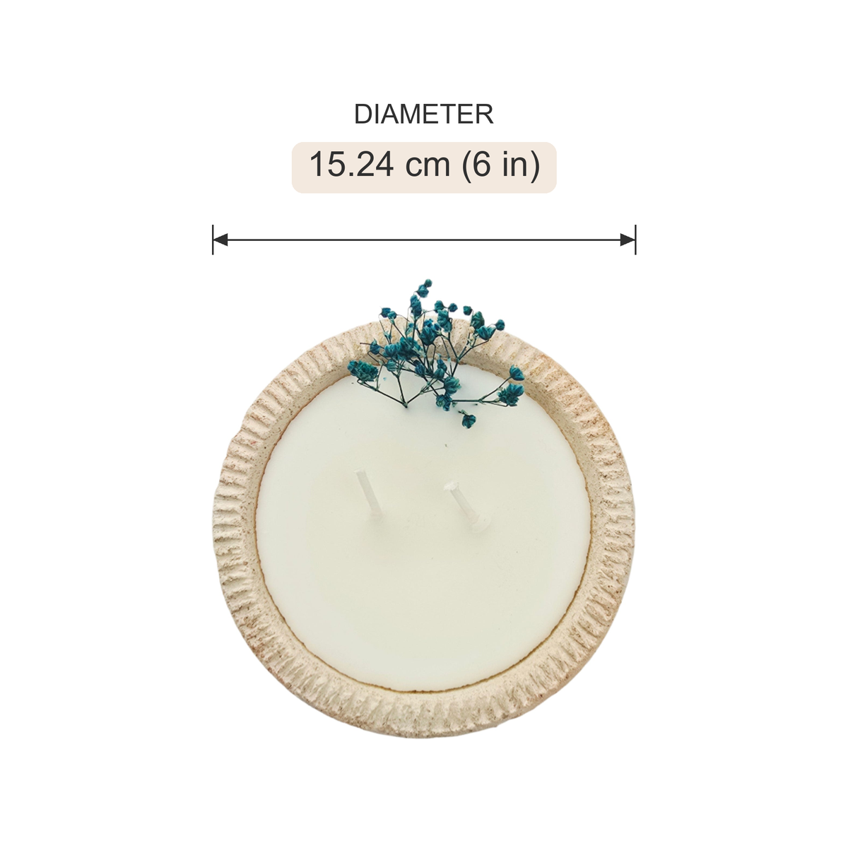 Vanilla Candle in Pottery Bowl handmade in Nablus, Palestine — diameter 15.24 cm (6 in).