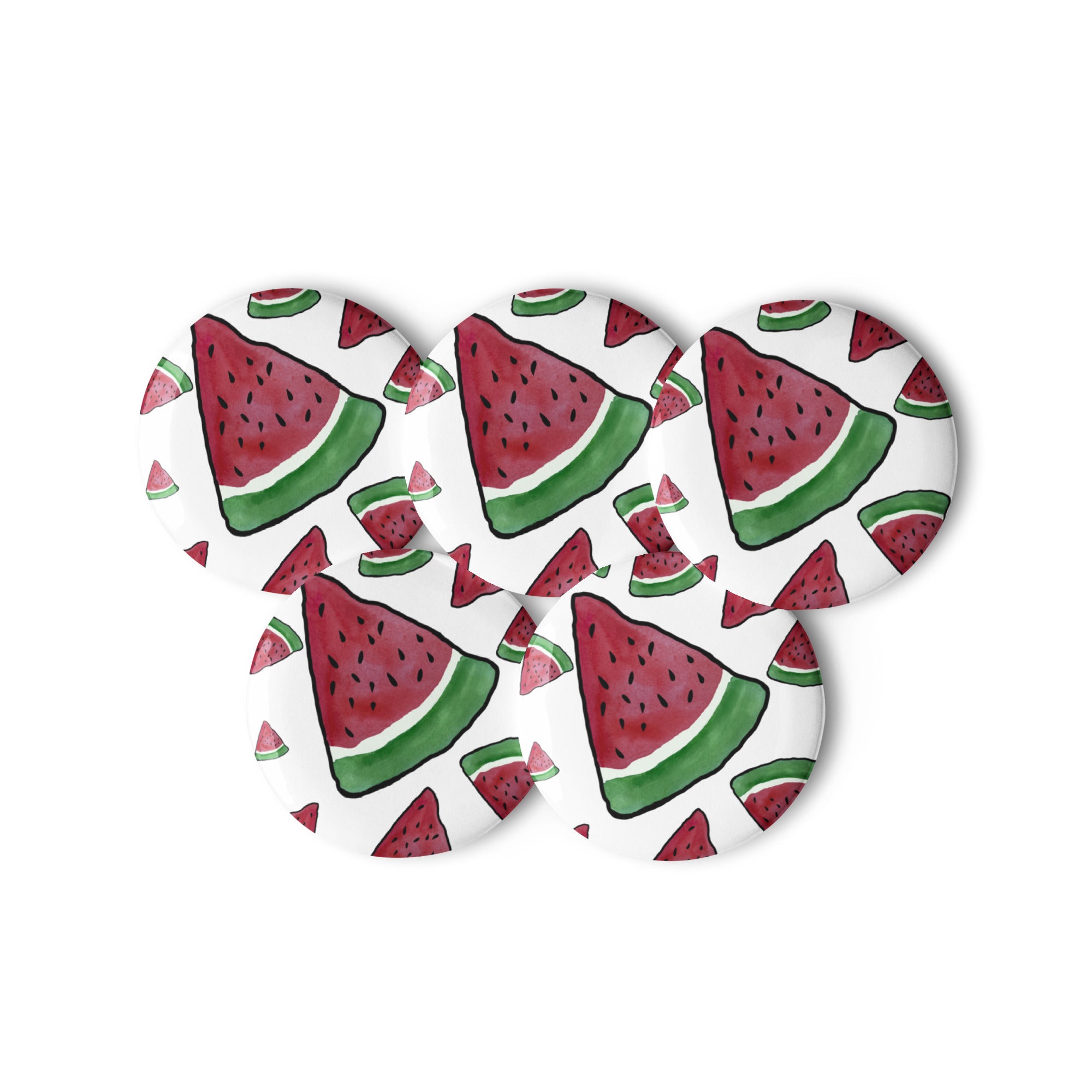 Set of pin buttons - Watermelon Illustration-Designed by Palestinian Artist