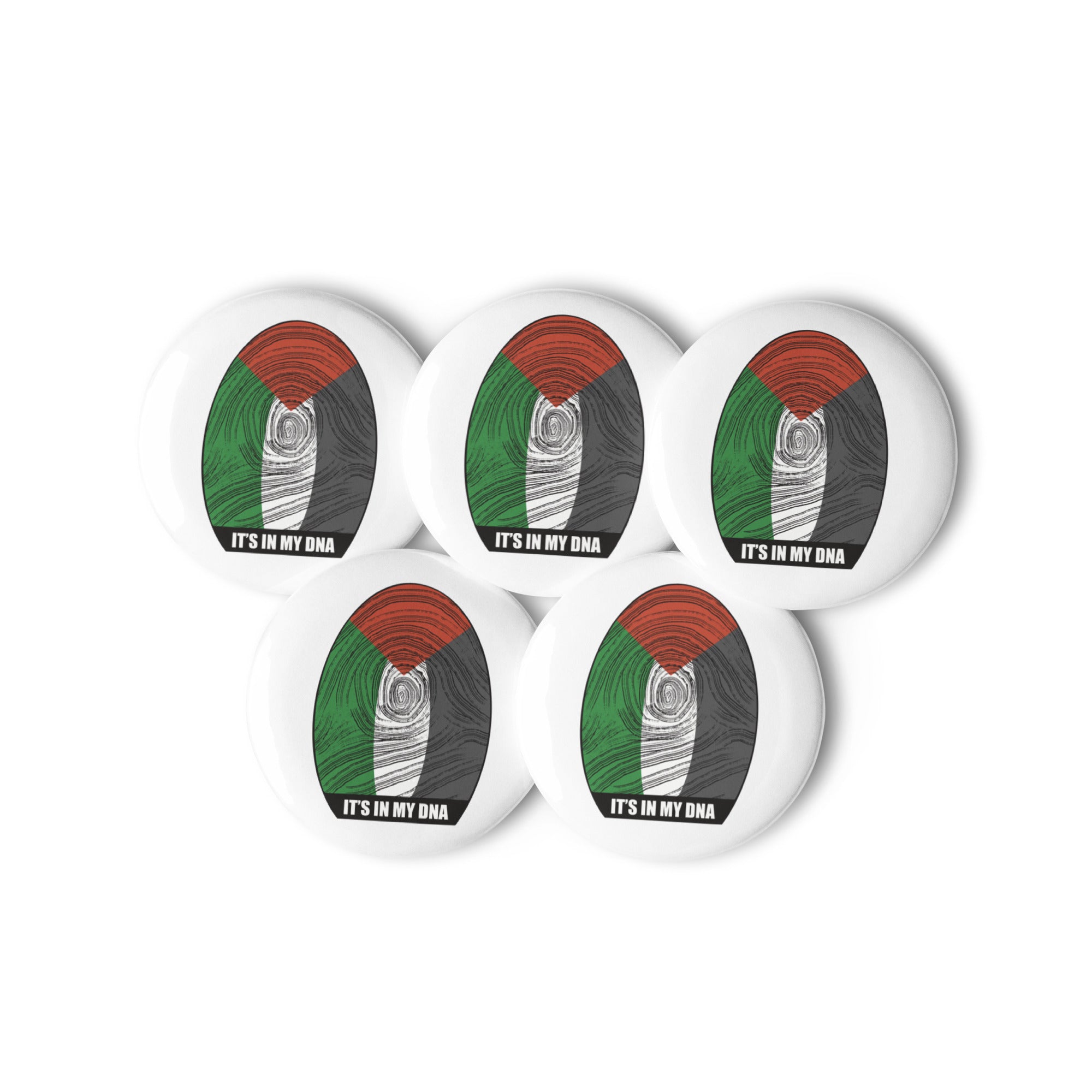 Set of pin buttons-palestine Map with fingerprint-Designed by Palestinian Artist