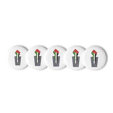 Set of pin buttons-Fist With Palestinian Flag Colors- Designed by Palestinian Artist