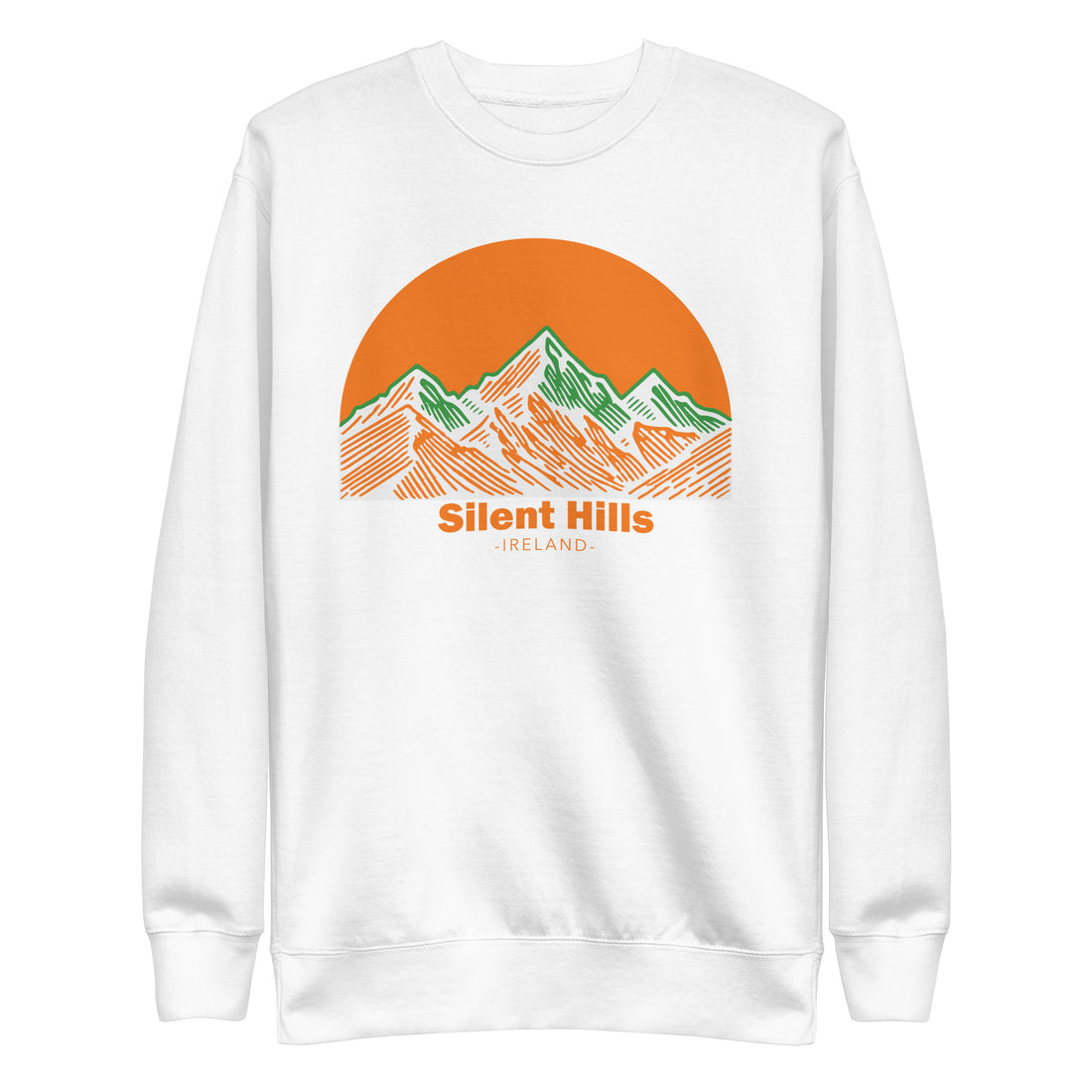 silent hills ireland illustration white color unisex premium sweatshirt rajaeen