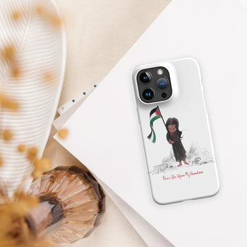 Snap case for iPhone- girl with palestine flag art-Designed by Palestinian Artist