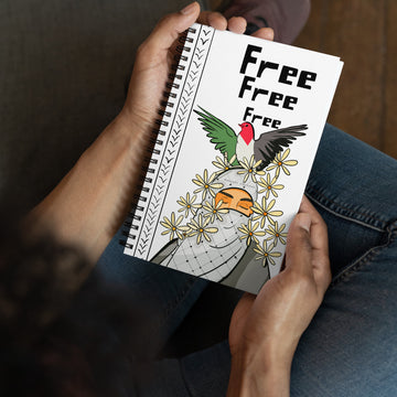 palestine flag art bird designed spiral notebook rajaeen