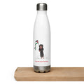 stainless steel waterbottle girl holding the palestine flag rajaeen