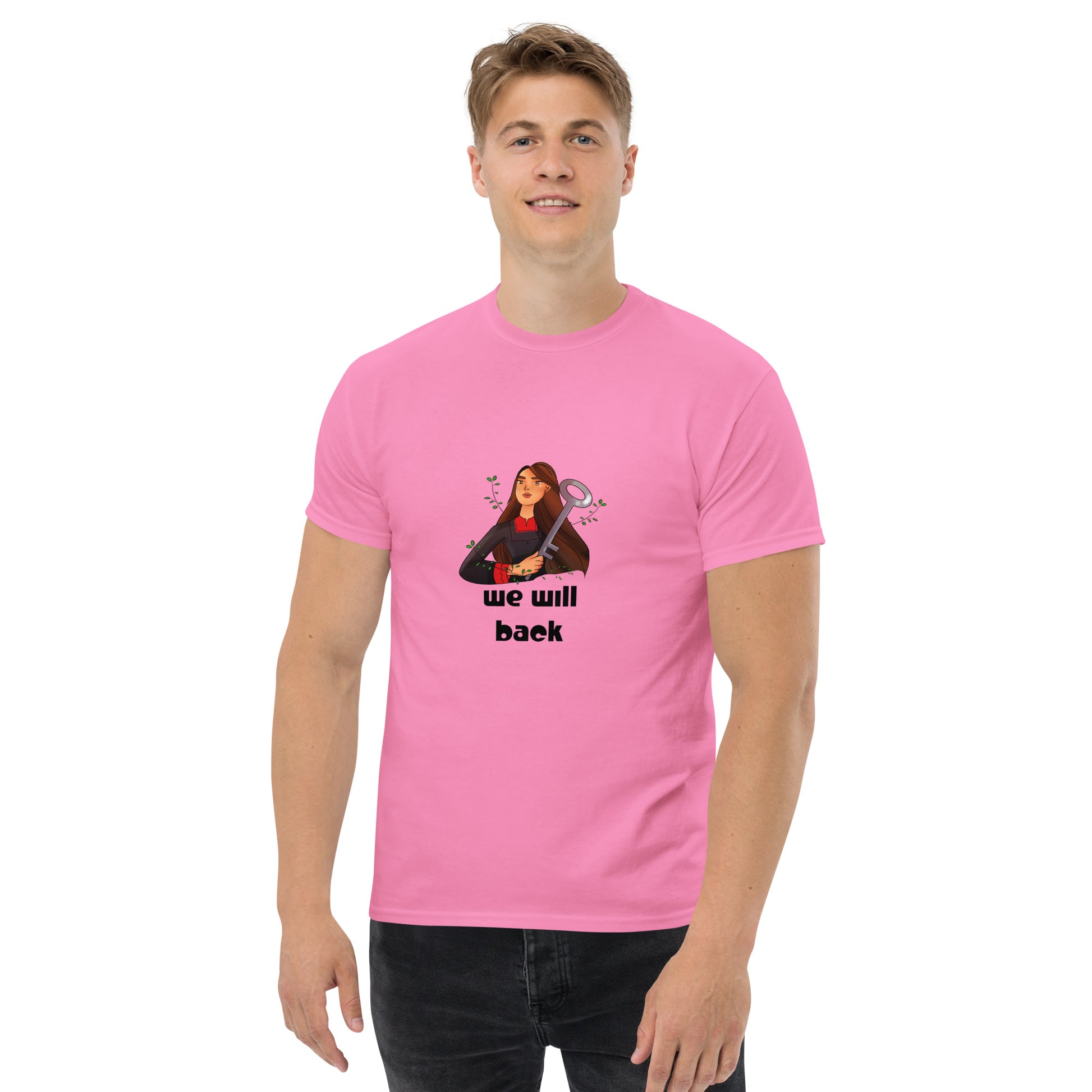 unisex classic t shirt azalea color rajaeen