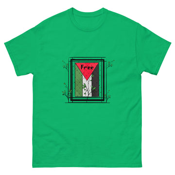 palestine flag art unisex classic tee irish green rajaeen