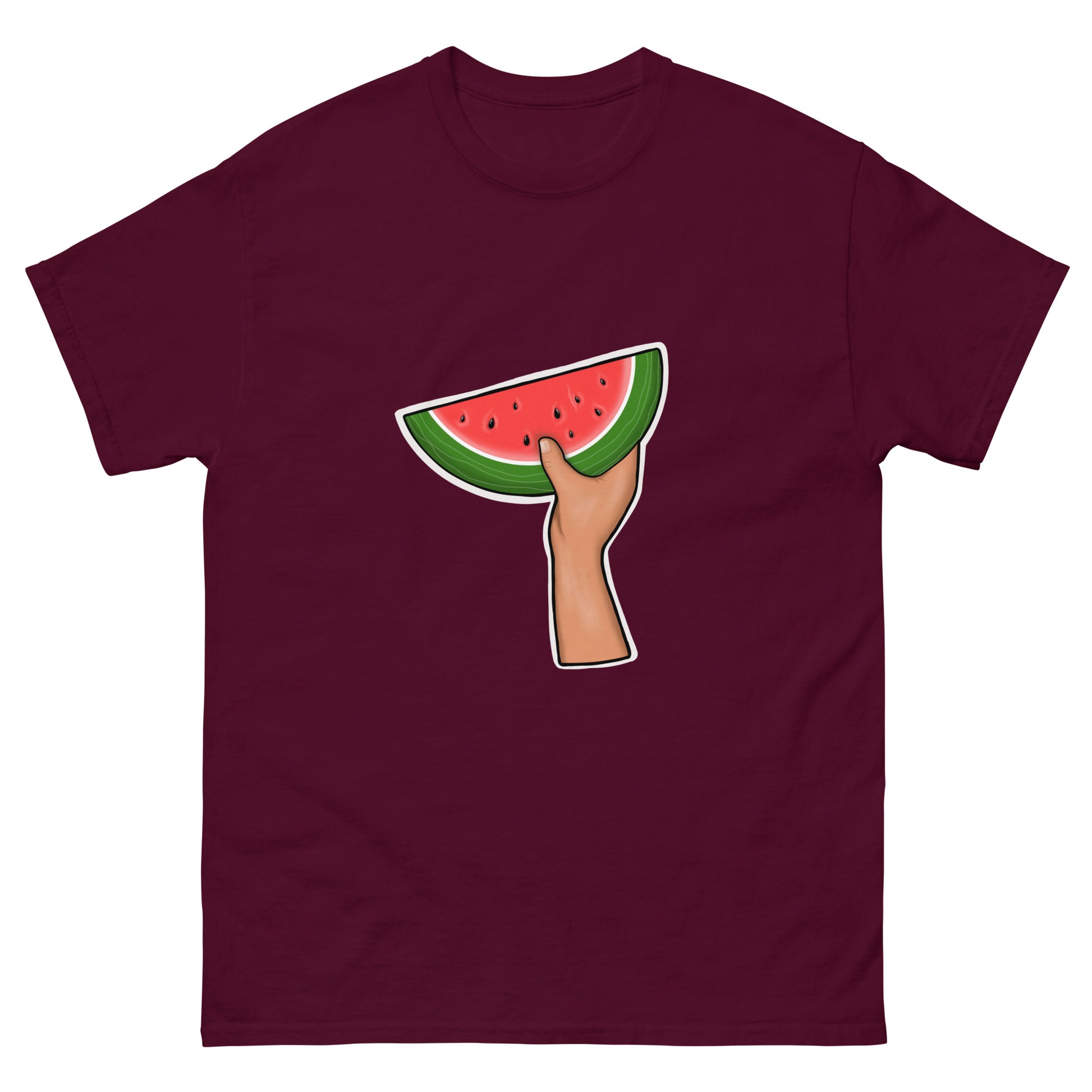 watermelon t shirt maroon color rajaeen