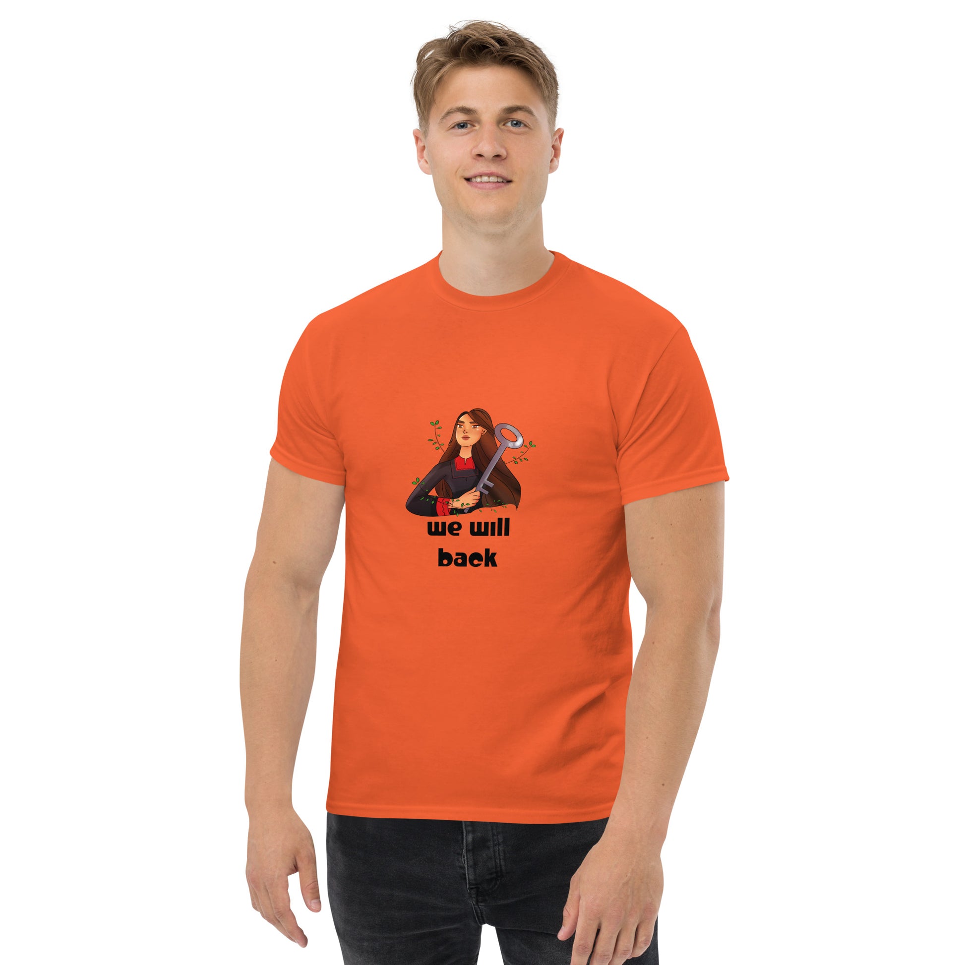 unisex classic t shirt orange color rajaeen