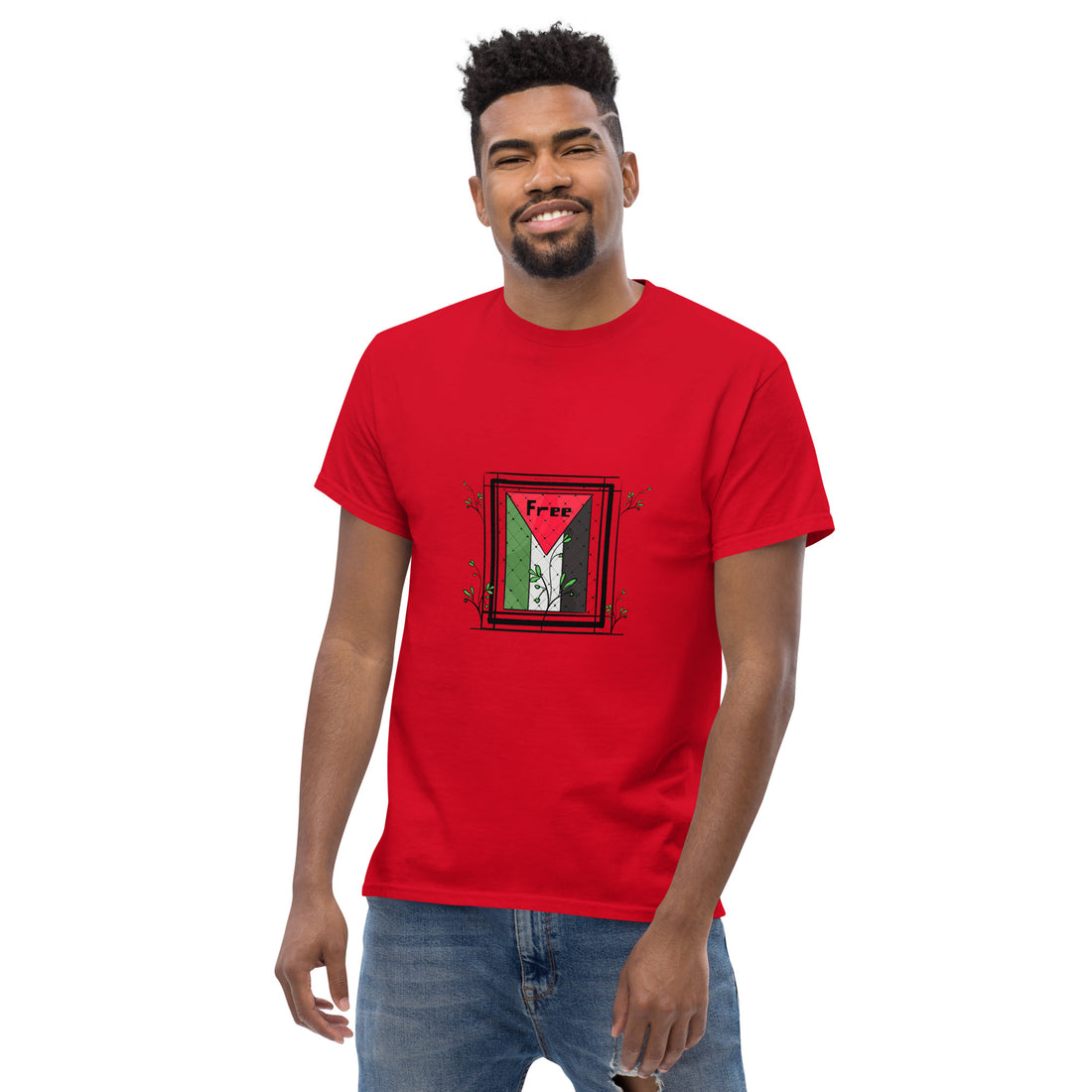 Unisex classic tee-Palestine flag art-Designed by Palestinian Artist