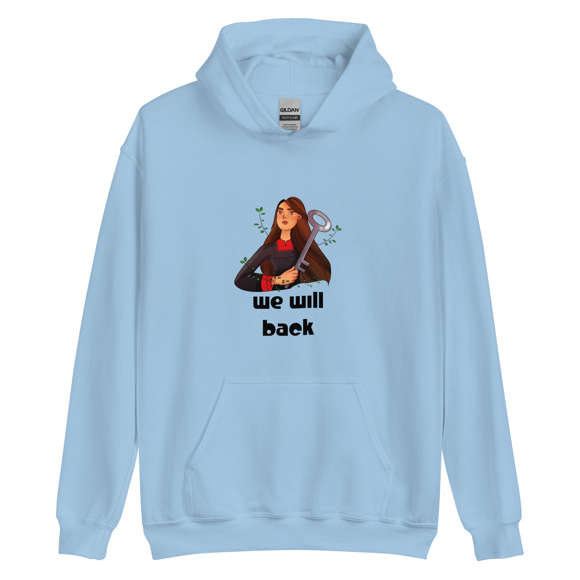 unisex hoodie light blue color rajaeen