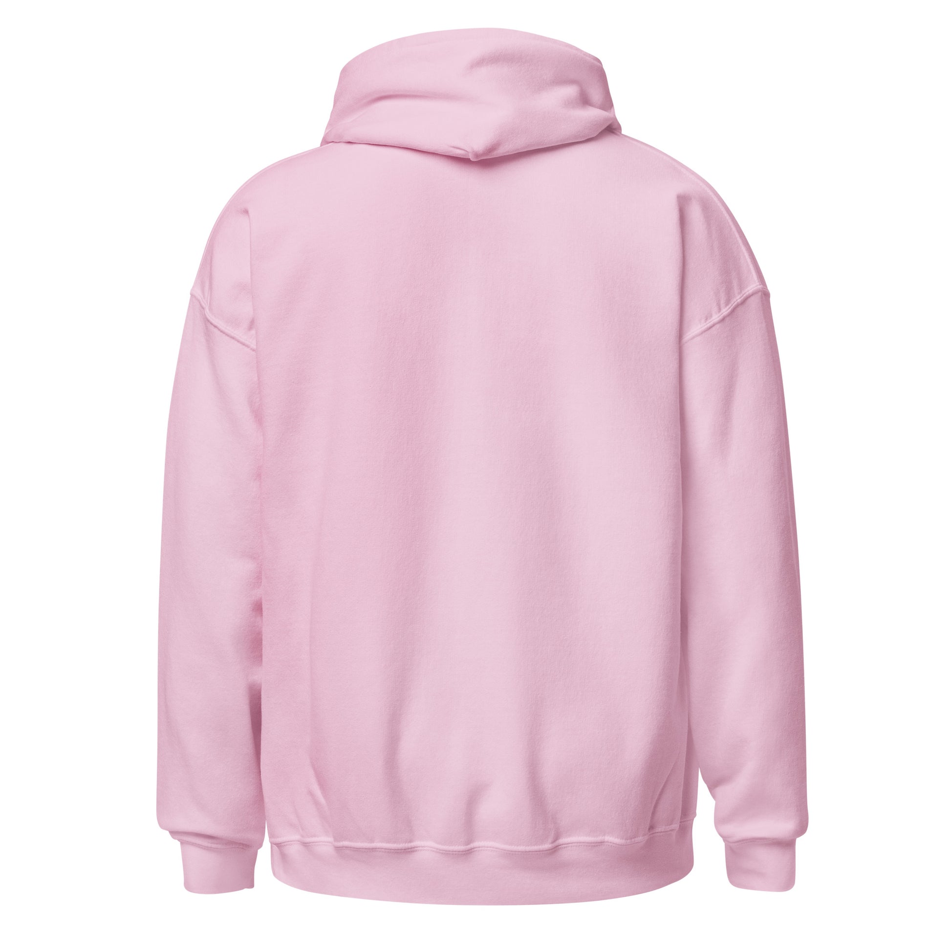 light pink color unisex premium hoodie back side view rajaeen