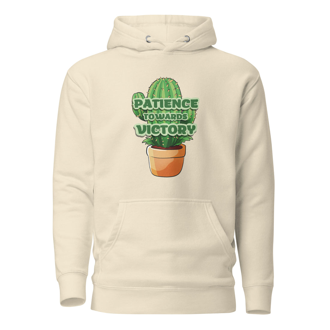 patience to wars victory & cactus illustration unisex hoodie rajaeen