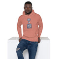 unisex cotton hoodie dusty rose with palestine artwork rajaeen