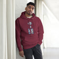 unisex cotton hoodie maroon with palestine artwork rajaeen