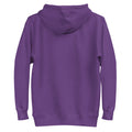 purple color unisex cotton hoodie with palestine artwork back side rajaeen