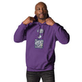 unisex cotton hoodie purple color with palestine artwork rajaeen