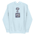 sky blue color unisex cotton hoodie with palestine artwork rajaeen