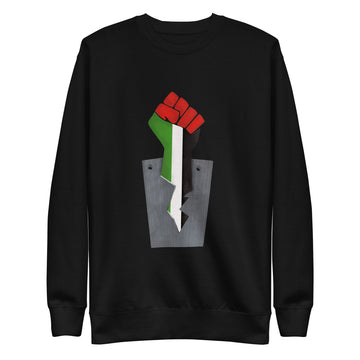 Unisex Sweatshirt: Fist With Palestinian Flag Colors