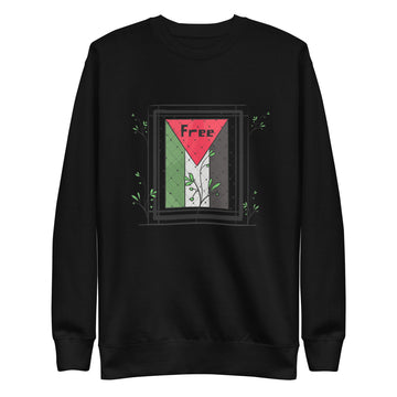 palestine flag art unisex premium sweatshirt rajaeen