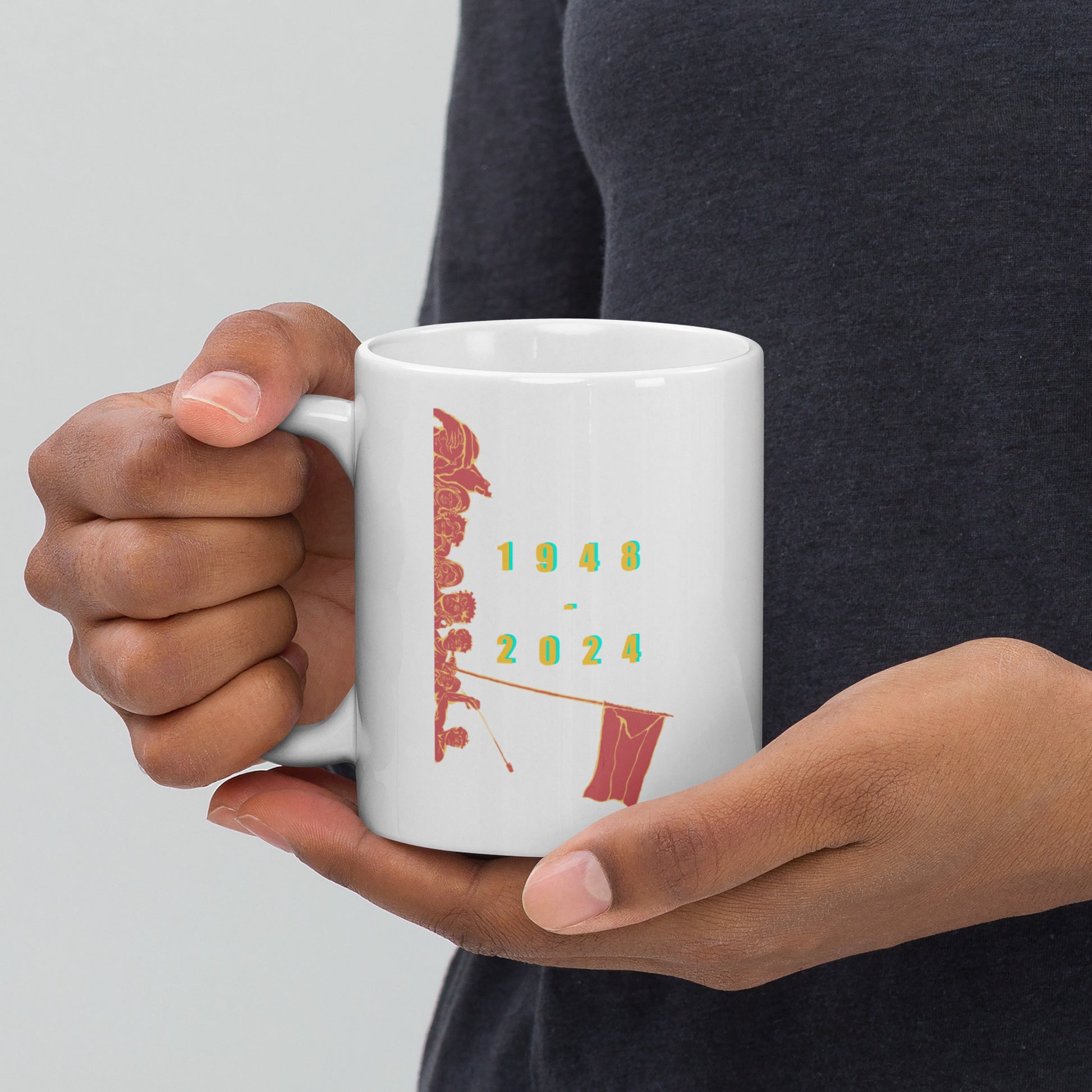 custom printed white glossy mug rajaeen