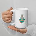 free palestine message illustration white glossy ceramic mug rajaeen