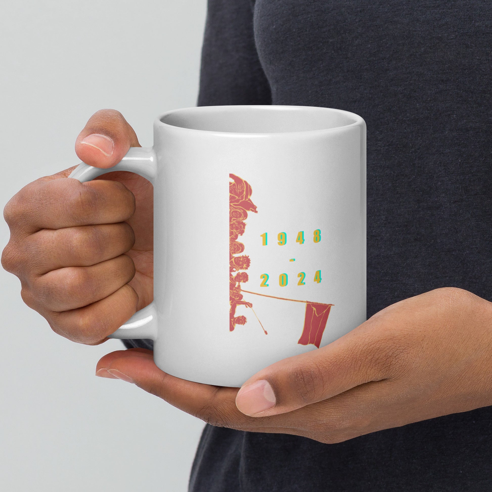 white glossy mug printed rajaeen